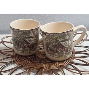 Johnson Brothers 'The Friendly Village Covered Bridge' Mug Pair Made in England